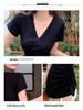 Women's Slim Fit Ruched Fishtail Little Black Dress with Drawstring Waist