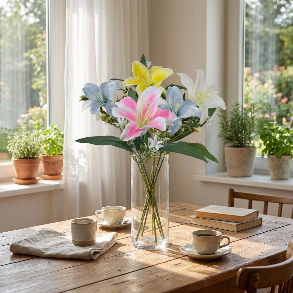 Real Touch Simulated Flower Handmade Silk Fake Bouquets Artificial Flower Branch  Window Display