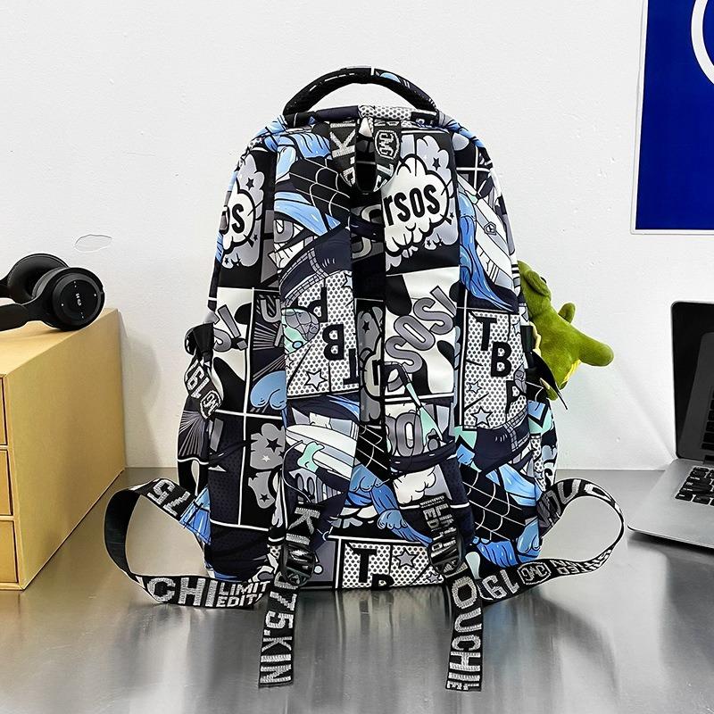 Backpack Men's New Personality Graffiti Middle School Student Schoolbag Brand College Student Couple Travel Backpack
