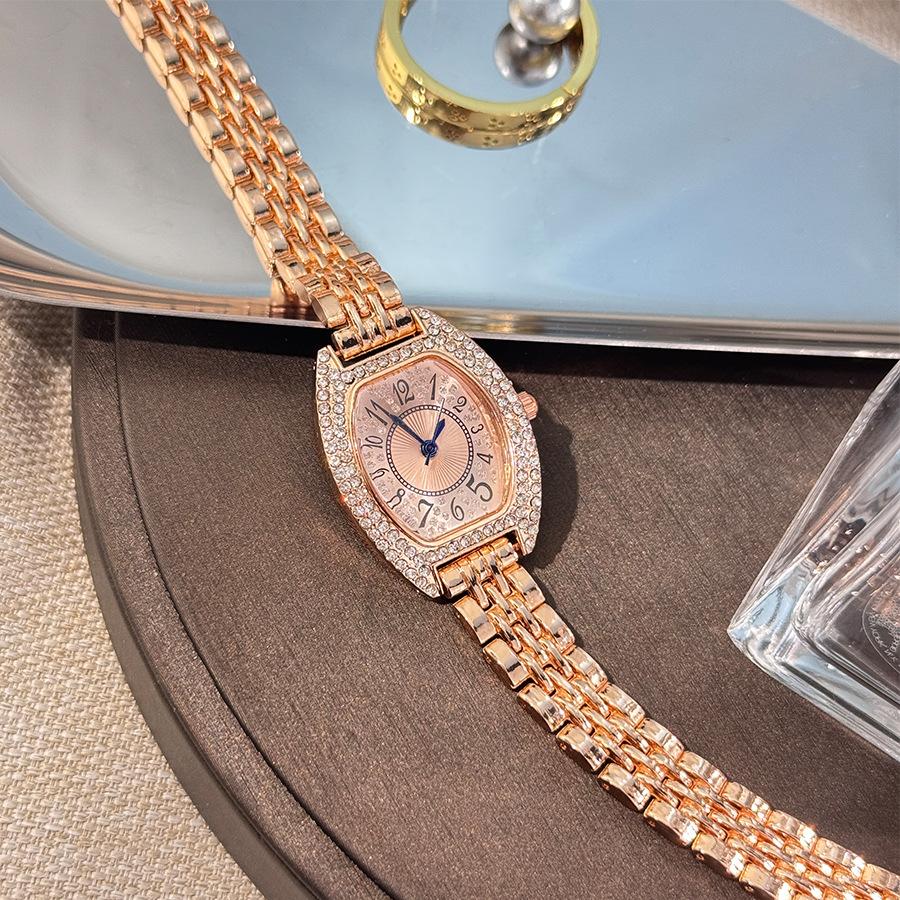 Rose Gold Alloy Strap Women's Watch Luxury Trendy Quartz Watches for Woman Suitable for Daily Clothing Matching Relojes De Mujer