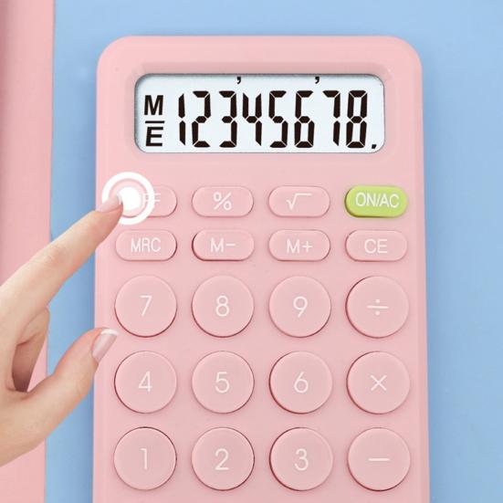 Student Calculator 8 Digits Professional Candy Color Small Portable Battery Operated LCD Display Student Calculator Office Supplies