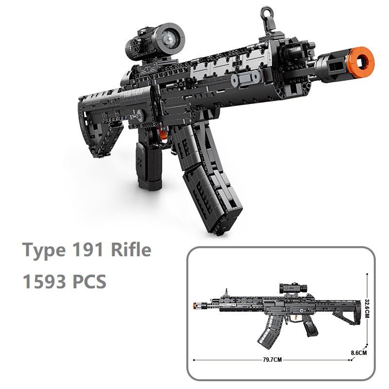 Toy Gun Assembly Building Blocks MOC Models QBU191 Rifle Desert Eagle AK47 AWM M416 MCX Assault Rifles Boys Educational Gifts