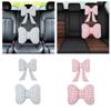 Pink Color Bowknot Pillows Plaid Interior Car Seat Cushion NEW Bow Shape Pillow  Adults Use