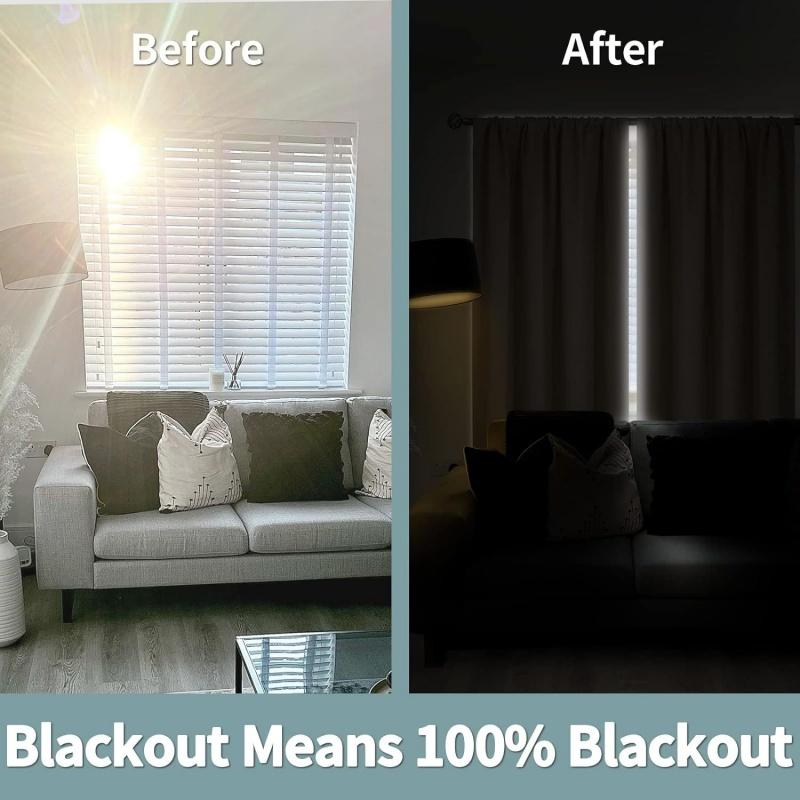 100% Blackout Curtains Coated & LaminatedThermal Insulated, Rod Pocket – Solid Blackout Drapes for Bedroom, Living Room, Home Theater Decor