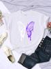 White And Purple Butterflies Personality Funny Print T-Shirt Women Summer Breathable Short Sleeve Soft Comfortable T Shirt Tees