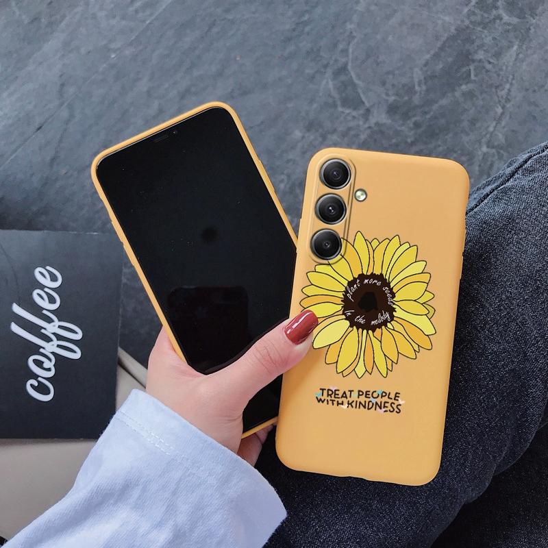 

Мягкий силиконовый чехол Sunflower для Xiaomi Redmi Note 13 Pro 13C Poco C65 Samsung A35 A55 M35 Huawei Honor 200 Realme Camera Защитный противоударный чехол Samsung Galaxy A35 5G