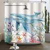Underwater World Ocean Shower Curtain for Bathroom Seabed Animals Sea Turtle Dolphin Fish Waterproof Bathroom Curtain With Hooks