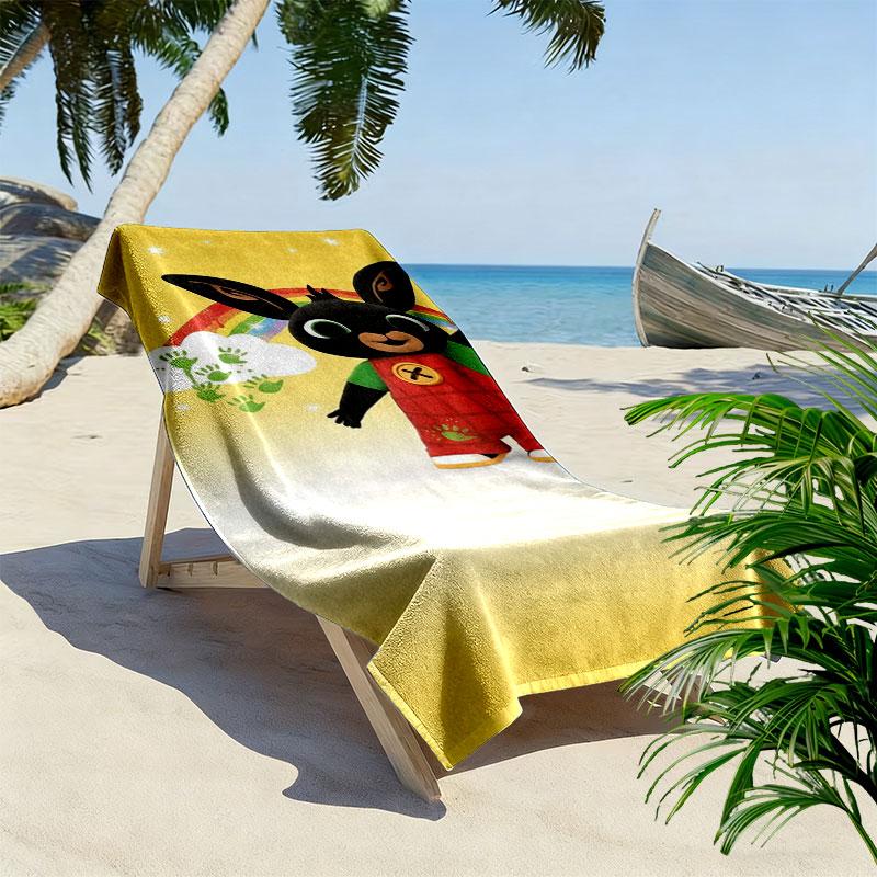 Bing Print Beach Towel, Large Soft Quick Dry Towel for Beach Camping Swimming