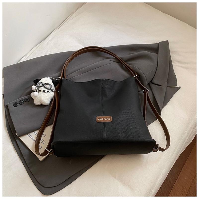 

Сумка подмышку Большая вместимость Одноплечевая сумка Женская повседневная сумка-тоут Нишевая сумочка чёрный