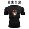 Men's Slim Fit Compression Shirt Quick Dry Breathable Gym Running Funny Animal Print Activewear