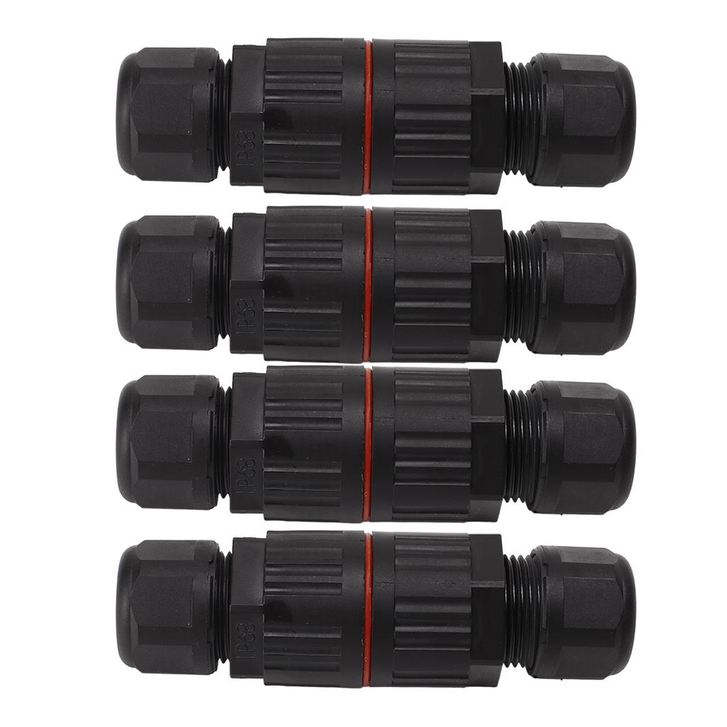 4 Pcs Wire Connectors 5 Core IP68 Waterproof Screw Crimping PA66 Aviation Plug Cable Connector 450V 32A