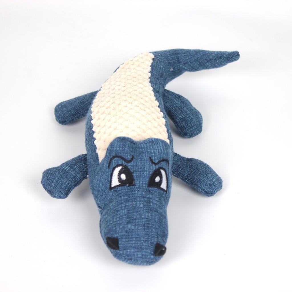 Pet Chew Toys Interactive Cartoon Animal Plush Alligator Shape Dog Sound Toy Gnawing Grinding Teeth Training Supplies