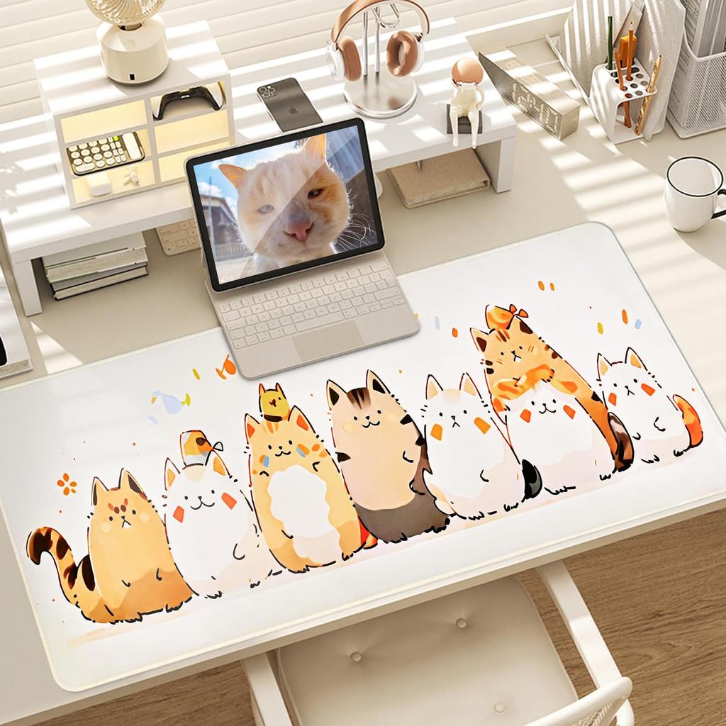 Newseego Mouse Gaming Mouse Keyboard Cute Extra Stays In For Pad, Pad, Pad, Cat, Large, Thin, Anti-Slip, Washable, Place, Durable, Gaming, Work,