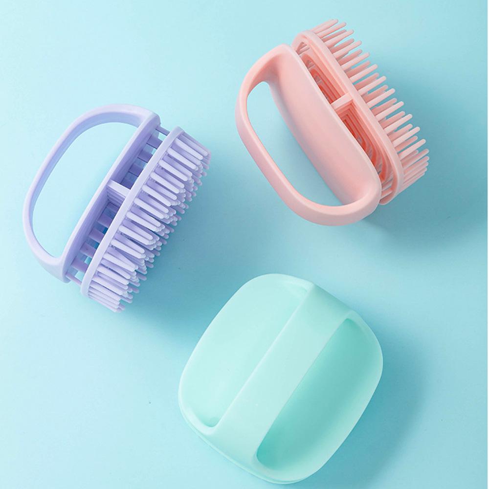 Silicone Scalp Massager Shampoo Brush Soft Silicone Brush For Hair Cleaning Dandruff Removal Wet Dry Bath Shower Brush Home Tool