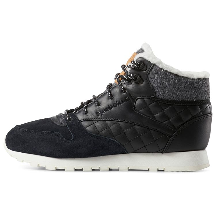 

Reebok Классические кожаные арктические ботинки Флисовая ткань Синтетическая кожа Высокие кроссовки Женские кроссовки Графитово-черные CN3744 35.5