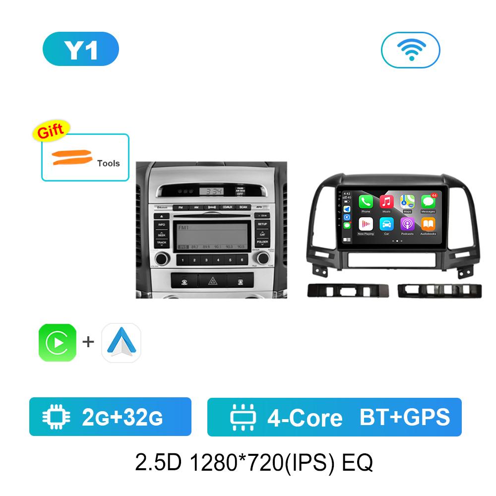 

Автомагнитола Мультимедийный плеер DSP Стерео Система Android 4G для Hyundai Santa Fe 2 2006 - 2012 Carplay GPS Навигация WiFi 2.5D Экран