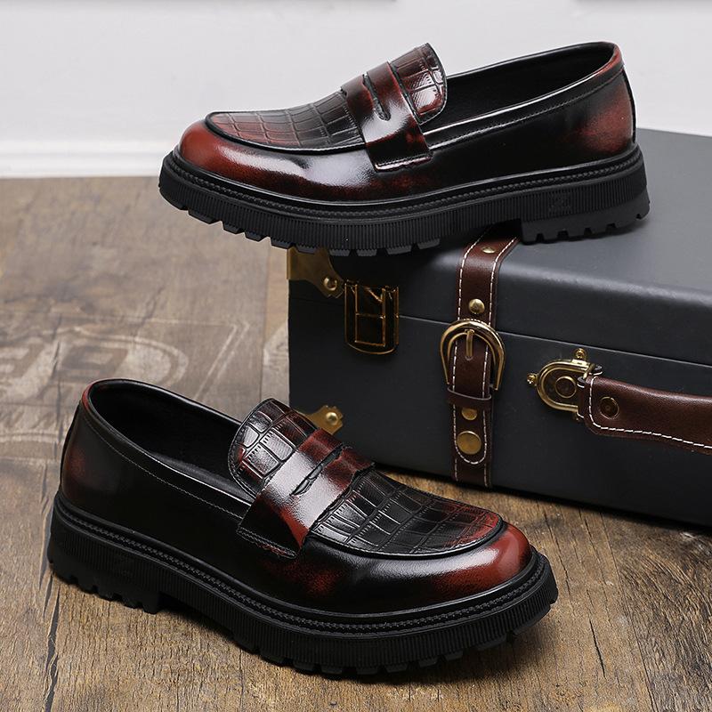 Big-headed Leather Shoes In Spring and Autumn Men Pedal Lazy People Laughing Business Formal Wear Groom Wedding Shoes