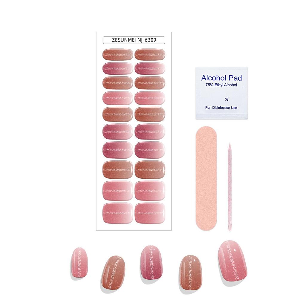 Solid Color Cat Eye UV Gel Nail Stickers: Waterproof, Long-Lasting, Light-Curing, Semi-Cured Nail Art.