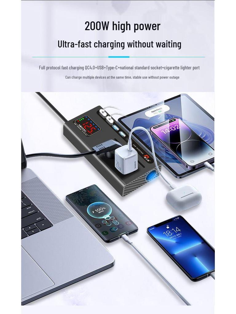 Universal Car Inverter 12V/24V to 220V Power Socket for Sedan/Truck Charging