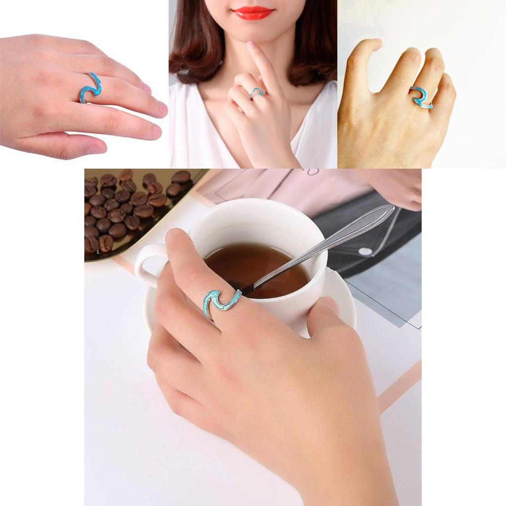 Premium Quality Wavy Ring With Trendy Geometric Design In White And Green Colors