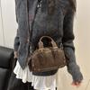 Yogodlns Trend Y2K Retro Rivet Shoulder Bag Spicy Girl Vintage Underarm Bag Pu Leather Handbag Locomotive Bowling Bag