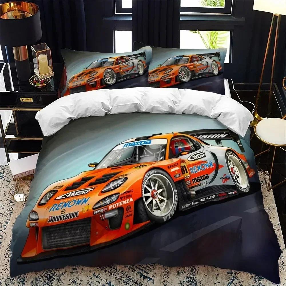 2025 Sports Car Duvet Cover Set Luxury High Quality For 3D Printed Bedding Double Queen King Bedclothes Adults Boys Home Textile
