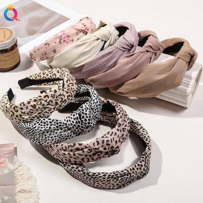 Leopardenmuster Geknotetes Stirnband Sommer Breiter Rand Einfaches Stirnband Hohes Schädeloberteil Grotten Haarschmuck