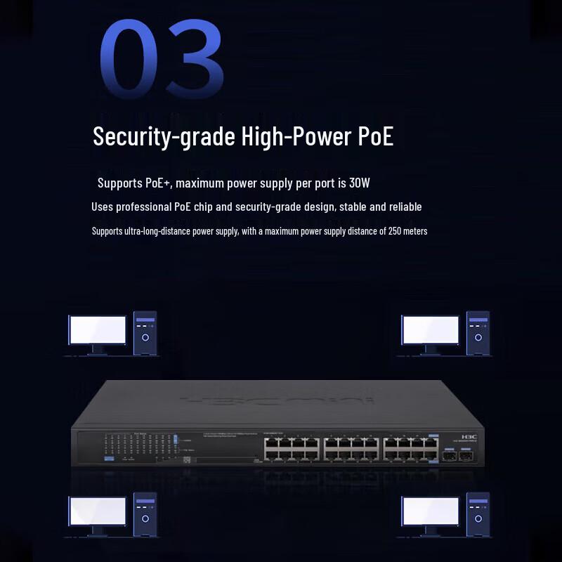 H3C MS4024P-HPWR-EI 24-Port Gigabit Layer 2 PoE Switch