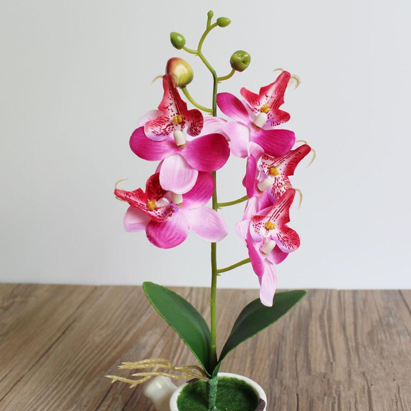 1Pc Artificial Flower Butterfly Orchid Silk Home Wedding Party Decoration DIY Arrangement Accessories