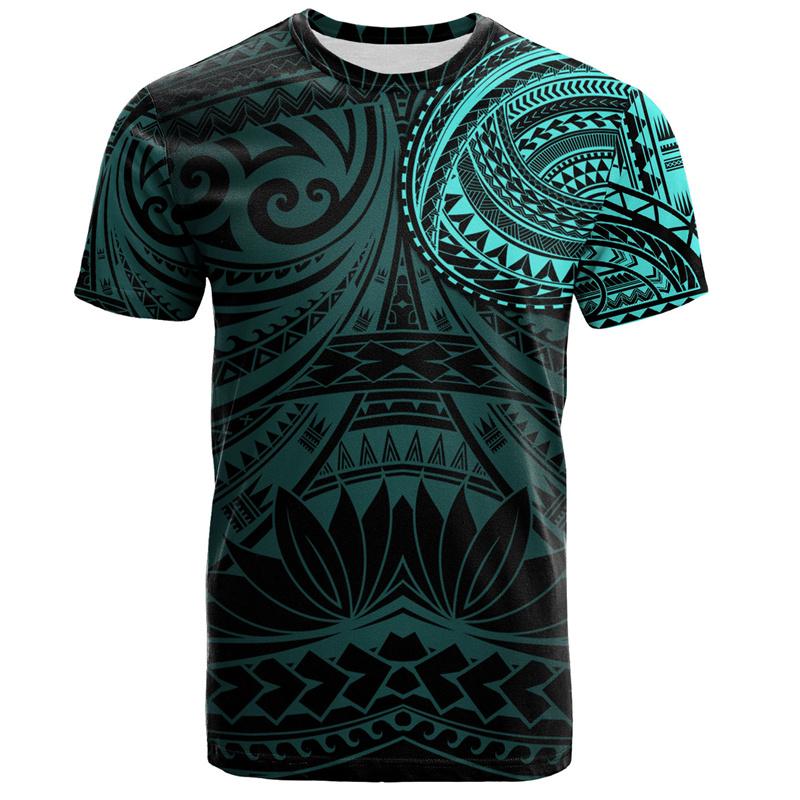 Fashion Polynesian 3D Printed T Shirt Men Summer Short Sleeves Tops Hawaiian Crew Neck Tees Casual Streetwear Male T-shirt