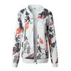 Giacca da Donna Retro Floreale con Cerniera Cappotto Casual Capospalla