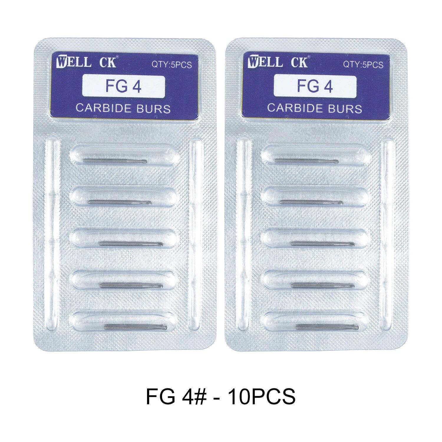 

5 шт./кор. WELLCK стоматологические твердосплавные боры FG круглые стоматологические лабораторные клиники вольфрамовые высокоскоростные сверла для высокоскоростного наконечника диаметром 1,6 мм 10pcs FG-4