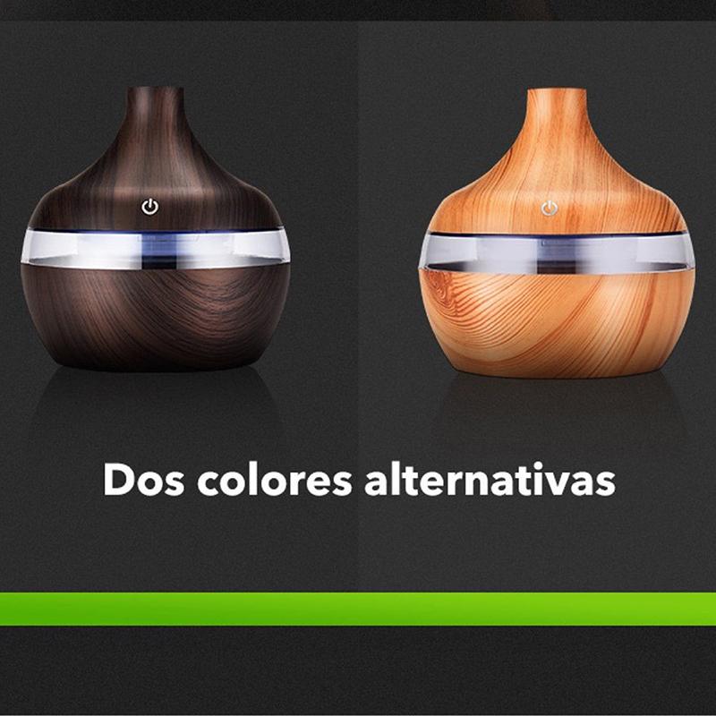 Wood Grain Ultrasonic Aroma Diffuser,300ml Cool Mist Air Humidifier with 7 Color LED Night Light for Home,Bedroom,Office