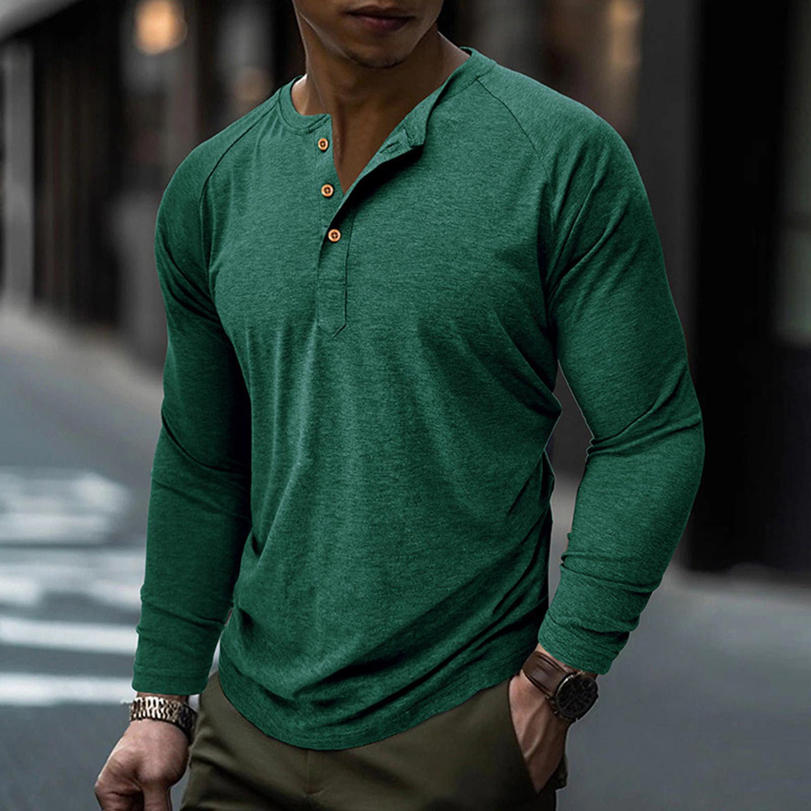 

Men s Solid Color Long Sleeve Tops Men s Casual Fashion Long Sleeve Tops XXL