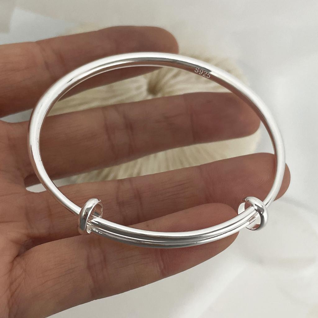 100% Massives 925 Sterling Silber Metallarmband für Damen Herren Vintage Handgefertigt Schlicht Geburtstag Geschenk S-B451