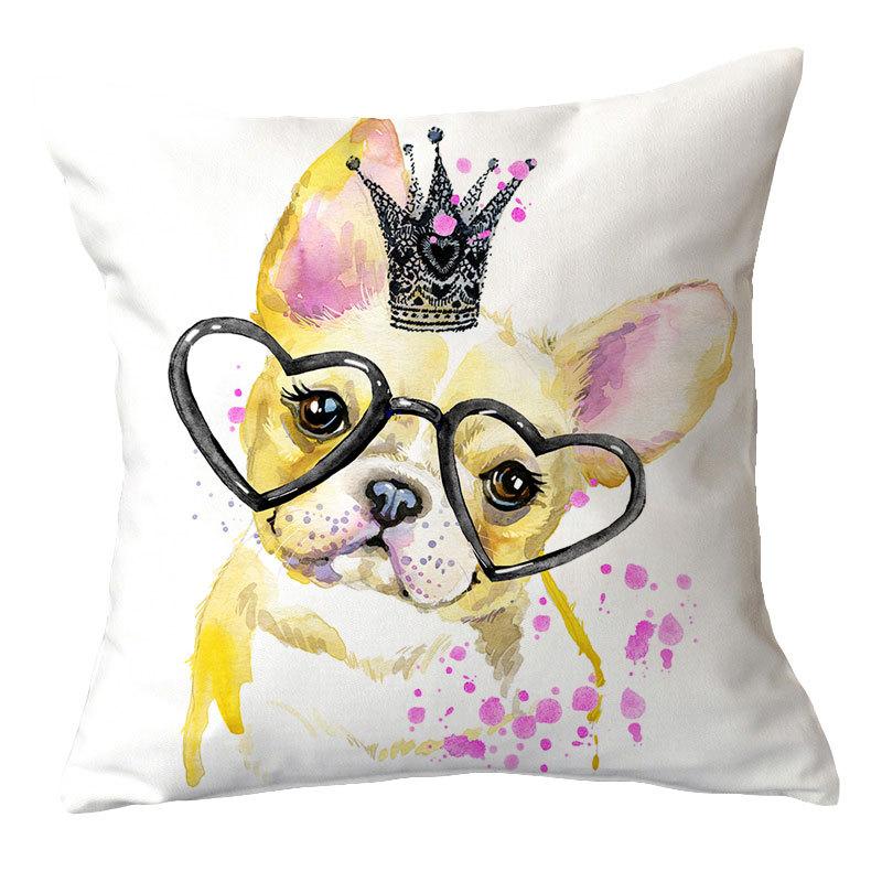 Painted Dog Creative Plush Cushion Pillowcase Office Waist Pillowcase Home Textile