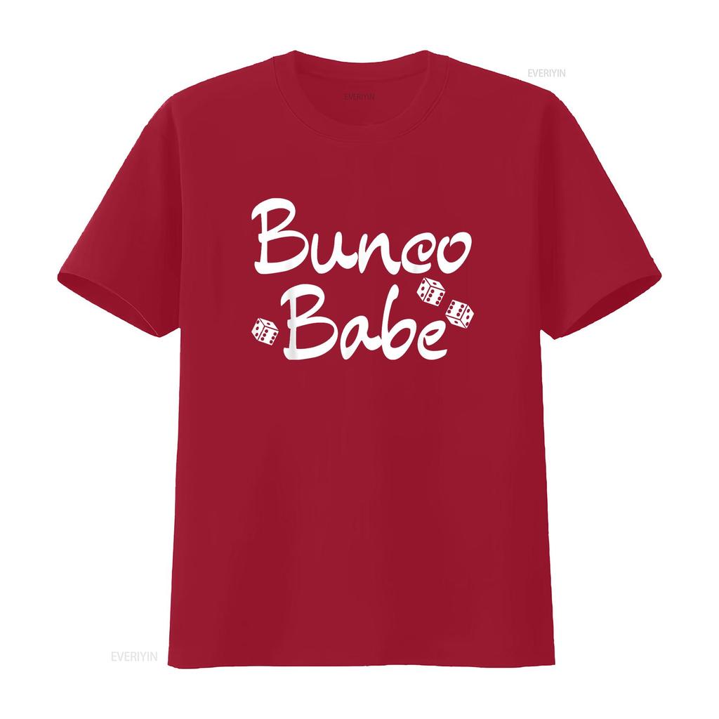 Womens Bunco Babe Dice Game Night Prize T Shirt Black 2XL vintage Washed Casual Unisex Versatile fashion Top For Everyday Wear
