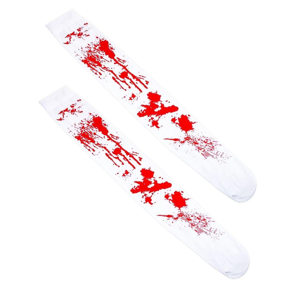 Skirt Halloween Dress Up Blood Print Sock Halloween Blood Gloves Handprint   Women