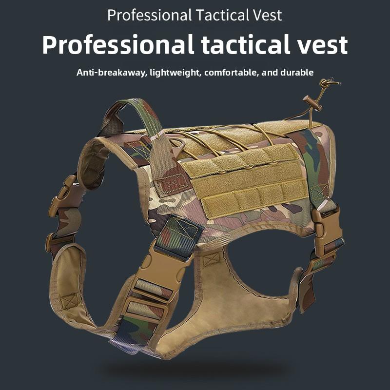 Taktisches Brust-Rücken-Hundegeschirr, Anti-Explosions-, Anti-Kollisions- und Ausbruchweste für mittelgroße und große Hunde, Brust-Rücken-Ausrüstung