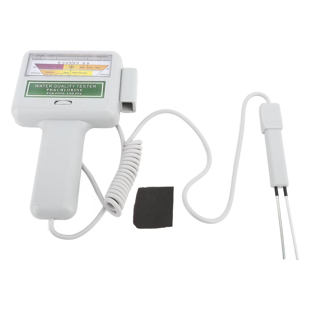 PH CL2 Chlorine Tester Dual Probe Large Display Screen Battery Powered Digital Water Quality Tester