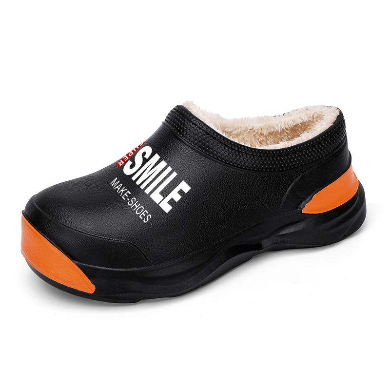 Fashion Big size men's velvet chef shoes rain shoes casual fashion waterproof, non-slip and oil-proof comfortable casual shoes