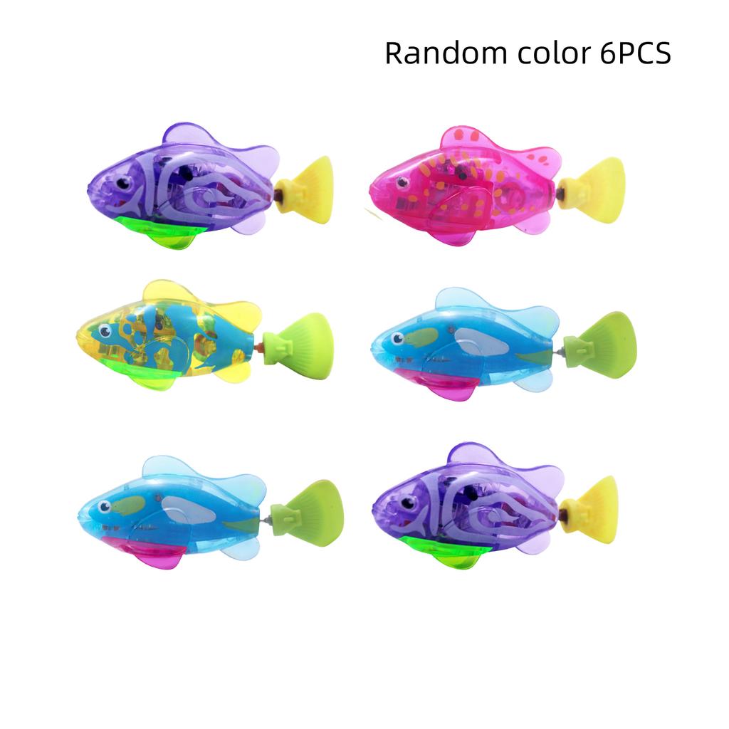 Interactive Robot Fish Toys For Cat/Dog,Activated Swimming In Water With Led Light,Swimming Bath Plastic Fish Toy Gift