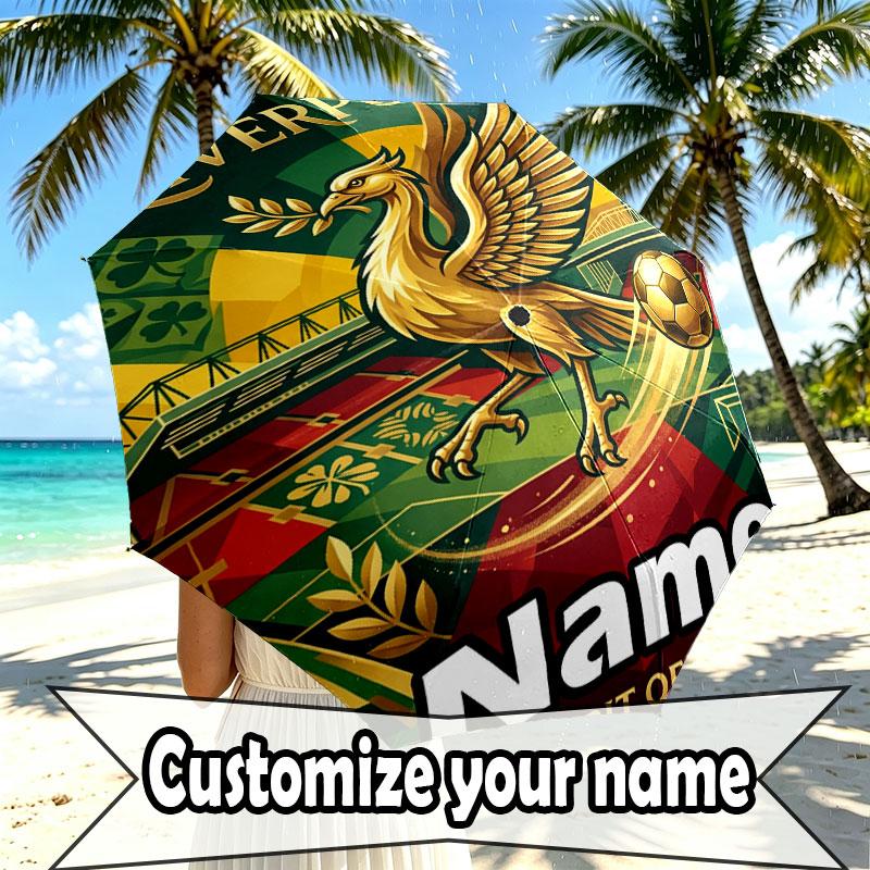 Custom Name Personalized LFC Print Umbrella, Auto Open Close, 8‑Rib Sturdy Frame, Commute Camping Hiking Use, Birthday Gift