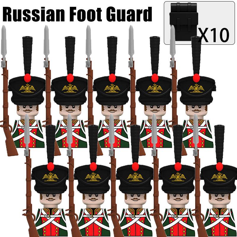 Kids Toys Napoleonic Wars Building Blocks 10pcs/lot Fusilier Lancer Soldiers Mini Action Figures Toys For Kids Christmas Gifts