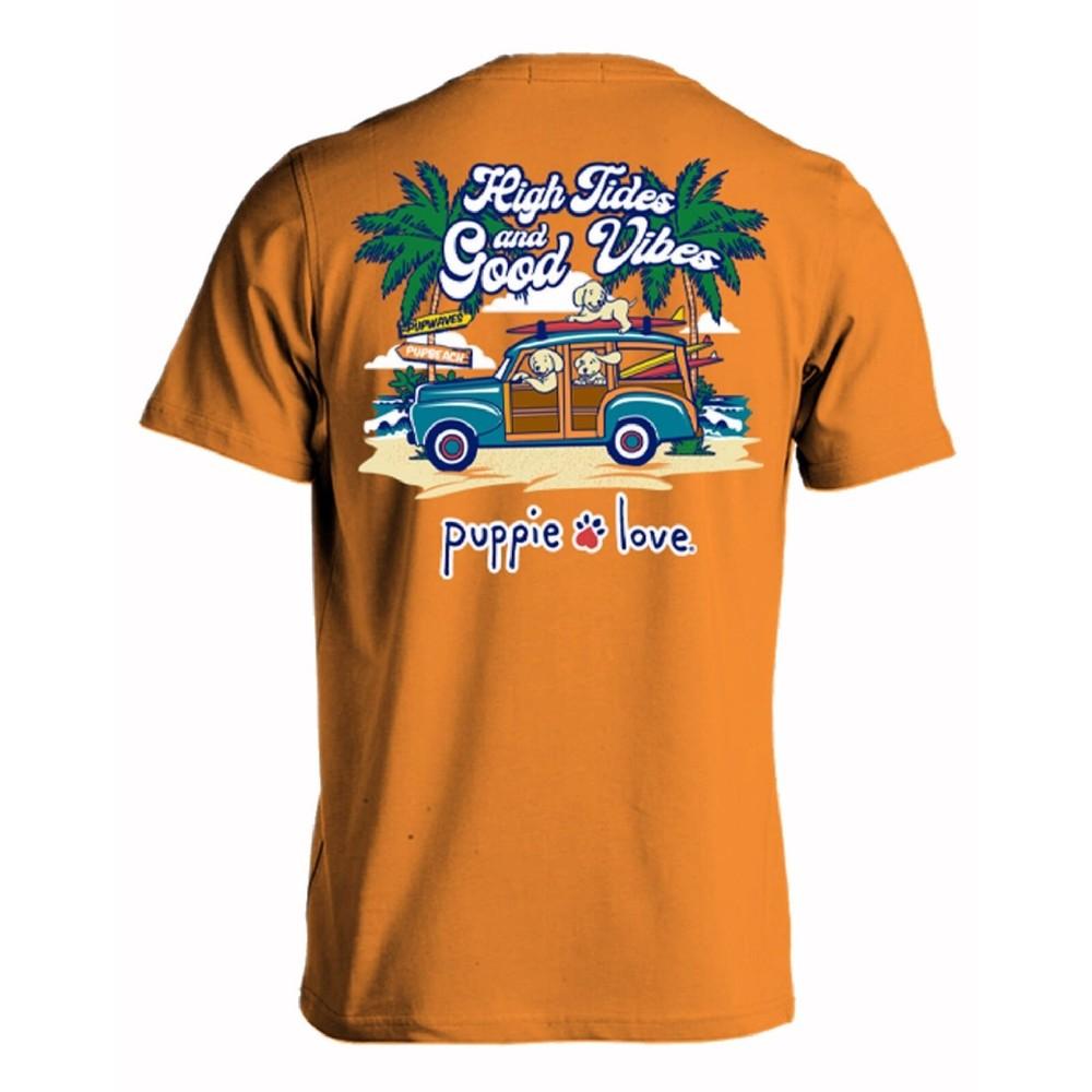 Puppie Love Dog High Tides and Good Vibes Short Sleeve T-Shirt - NEW Free Ship Unisex T-Shirt S