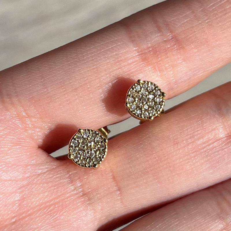 Fashion Round Shape Studs Earrings Statement Earring Copper Texture Ear Studs Ear sAccessory Present for Woman and Girls