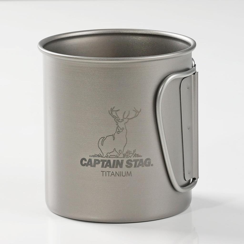 Captain Stag Outdoor Single Folding Made In (CAPTAIN STAG) Cup/Mug/Tumbler, Mug, 450ml, Handle, Lightweight, Titanium, Japan, Tsubame-Sanjo, UH-4503