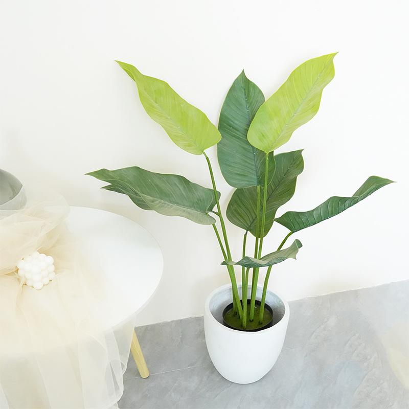 Nordic Style Artificial Monstera and Lily Tree Plant Arrangement for Living Room Decor