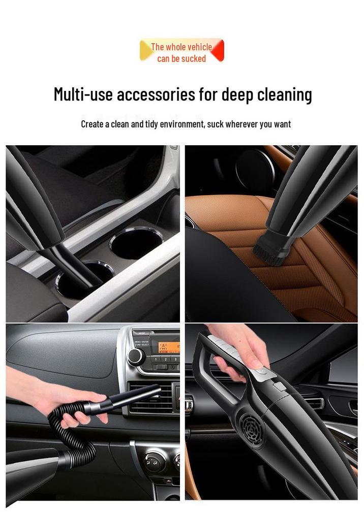 High-Power Handheld Vacuum Cleaner for Car and Home, Wet/Dry Dual-Use, Portable, Wired Model