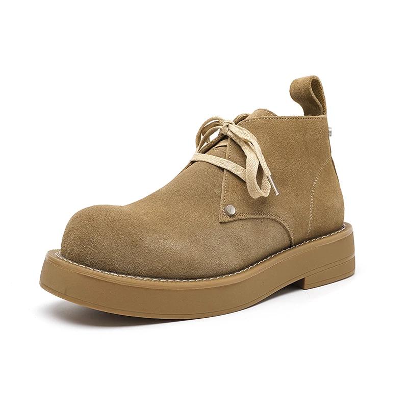 

Модные зимние мужские ботинки из коровьей замши, теплые ботинки для мужчин, повседневные зимние ботинки, модные ботинки для работы на открытом воздухе, высокие ботильоны, ботинки челси 44 жёлтый